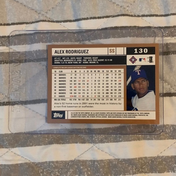 2002 Topps #130 Alex Rodriguez Card - Picture 2 of 2